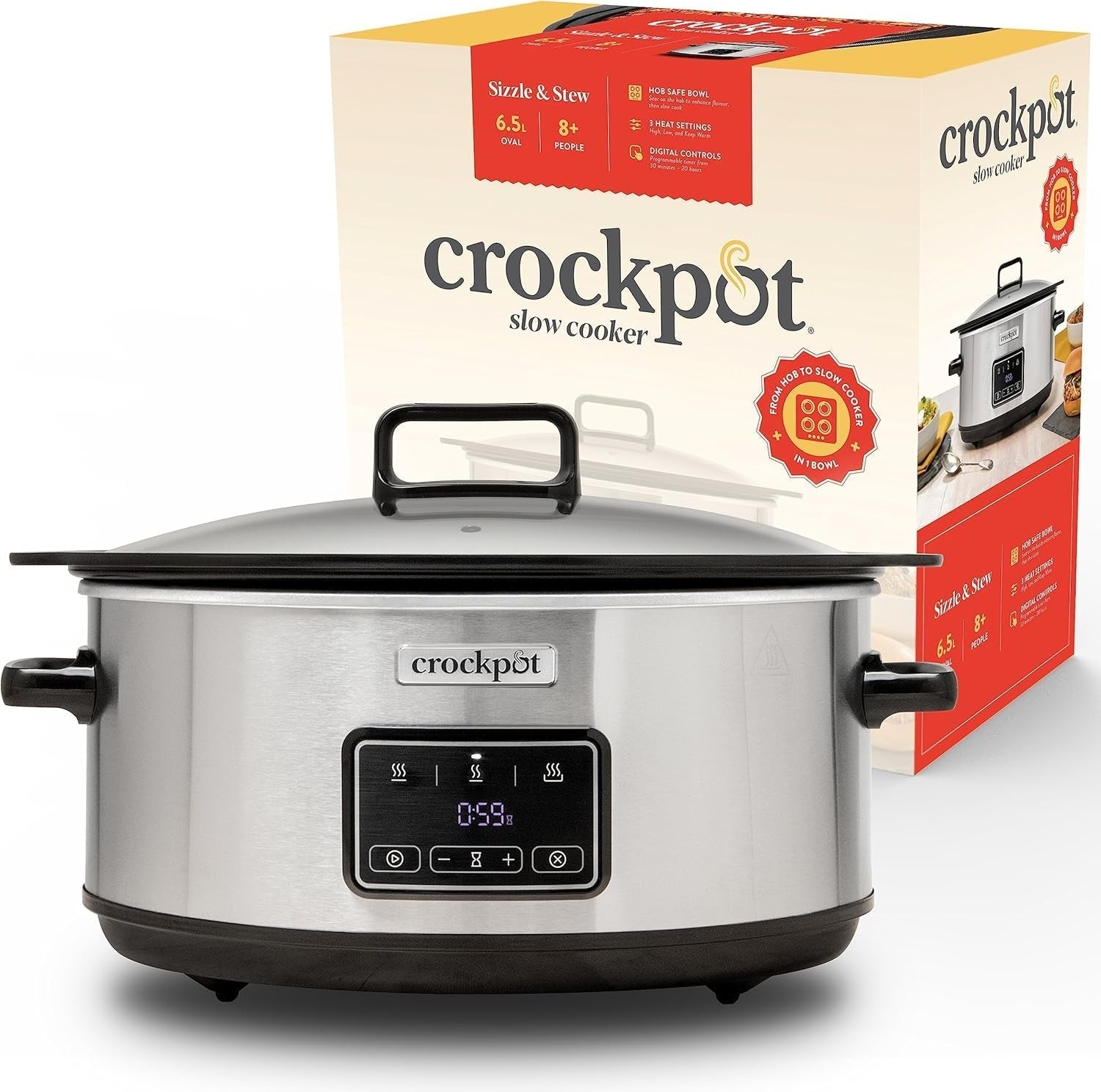 Crock-Pot Timeselect digital slow cooker, 5.6 liters (7 people) Slow Cooker Naty Shop