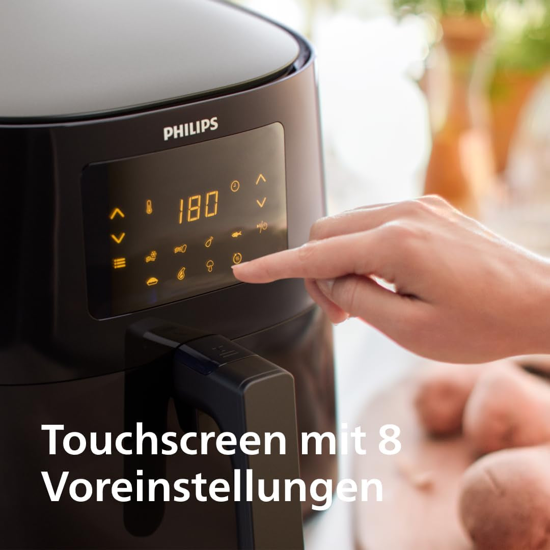 Philips 3000Er Airfryer XL - Tehnologie Rapid Air, prăjire cu până la 90% mai puțină grăsime, capacitate 1,2 kg, 6,2 litri, ecran tactil Electrocasnice Naty Shop