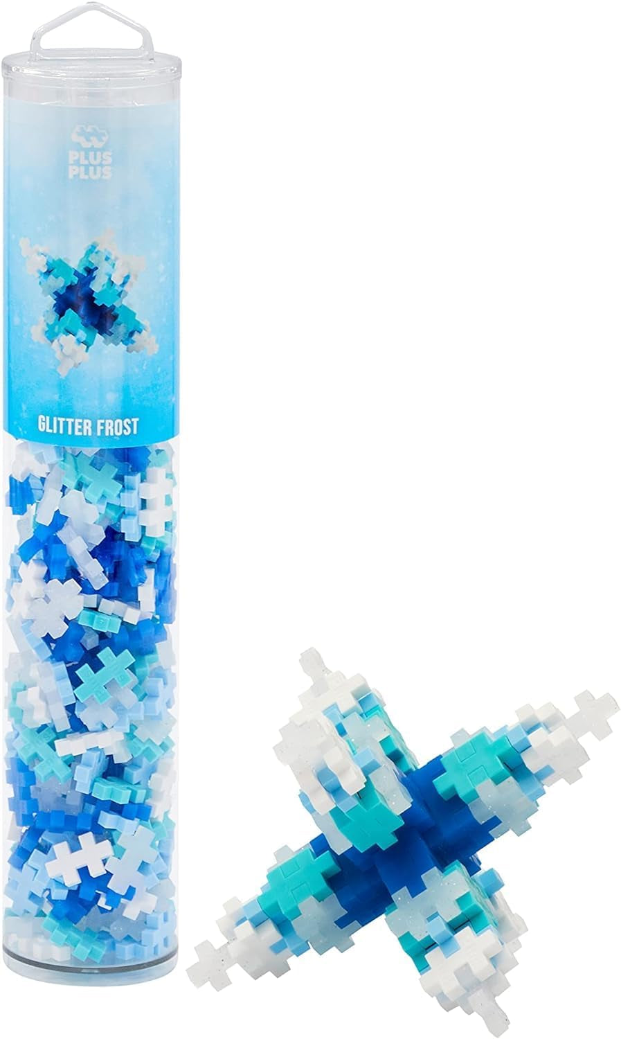 Plus-Plus 9604262 Geniales Konstruktionsspielzeug, Regenbogen, Kreativ-Bausteine Tube, 240 Teile
