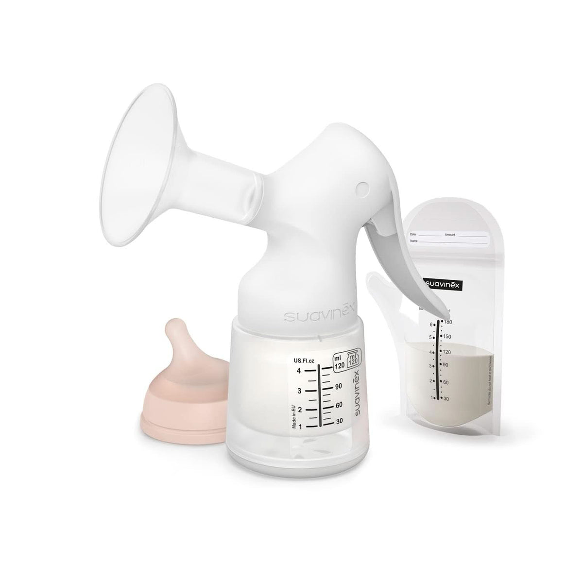 Suavinex, Maternal breast pump, 120 ml, with adjustable flow Food and Breastfeeding Accessories Bebe Naty Shop