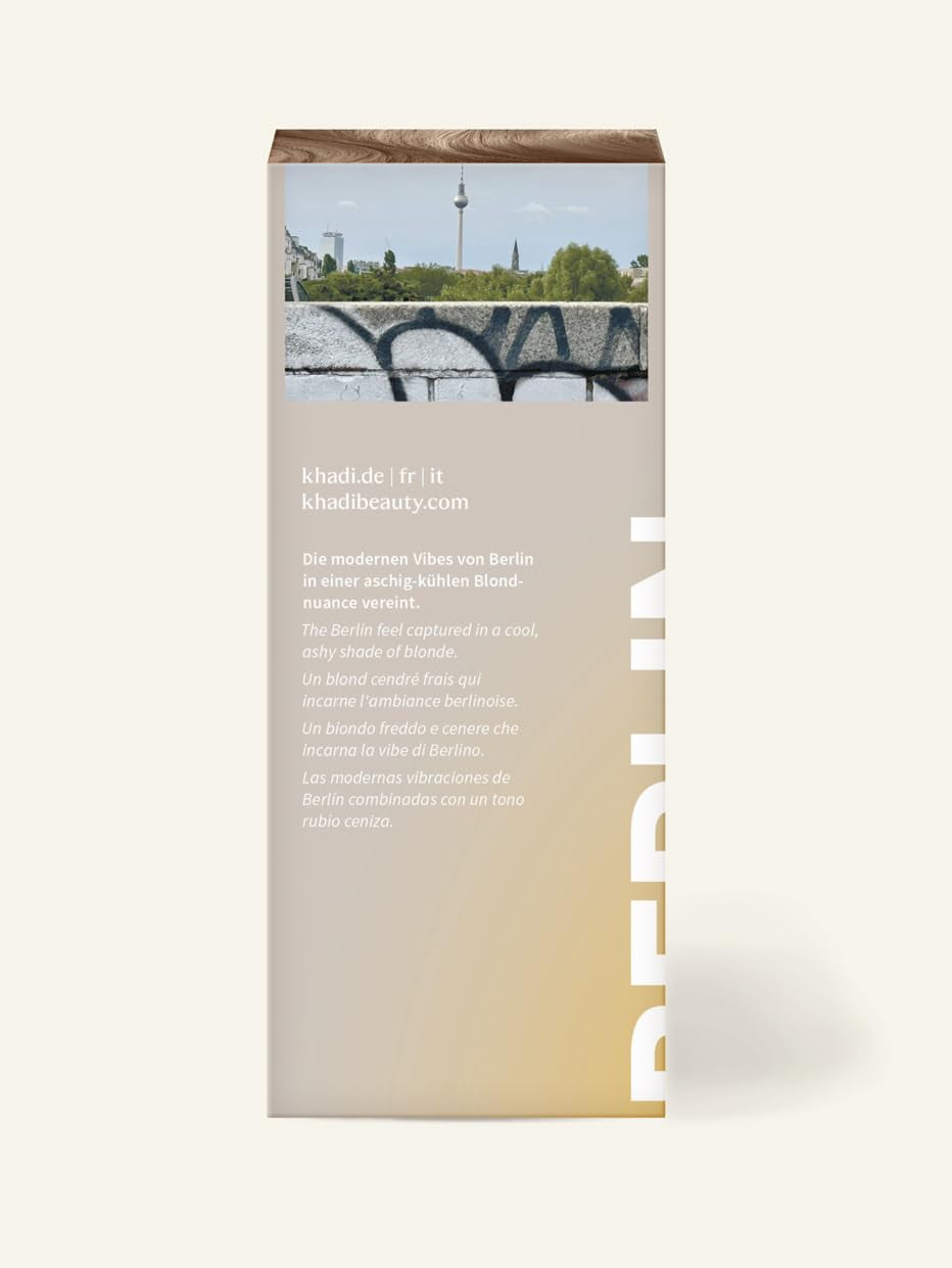 khadi BERLIN BLOND colorant vegetal pentru păr - colorează părul într-o nuanță de blond cenușiu-cool - colorant natural pentru păr 100% vegetal, natural și vegan - 100g Vopsea pentru par Naty Shop