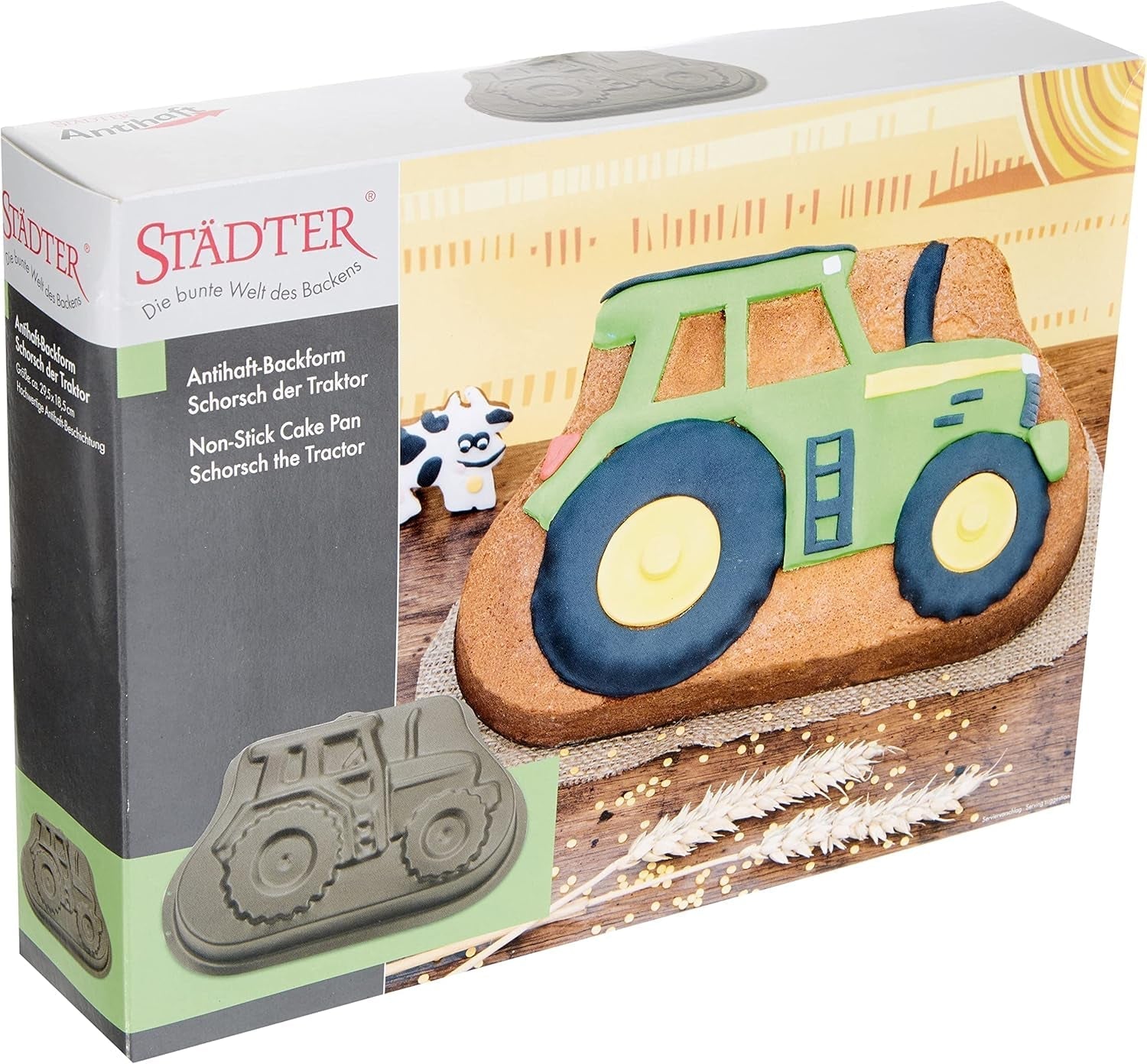 Staedter - Motivbackform Emil Der Igel - Hochwertige Antihaftbeschichtung - PFAS Frei Molds and trays for baking Naty Shop Motivbackform Traktor