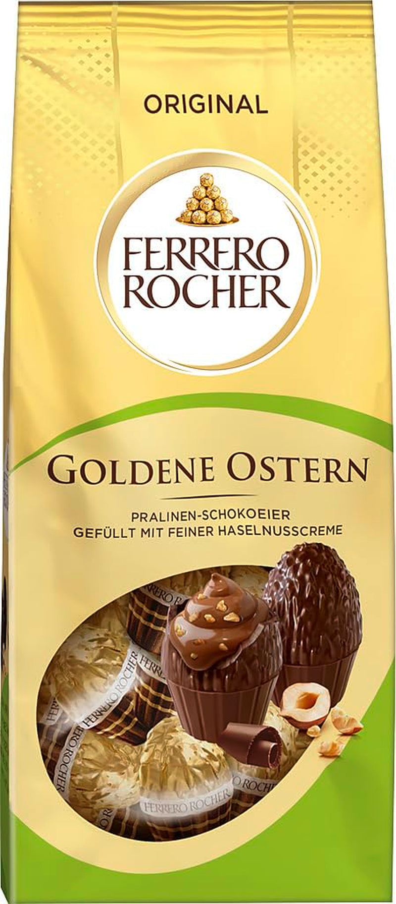 Ferrero Rocher Chocolate Eggs 90g – Milk Chocolate with Hazelnut Pieces and Fine Cocoa Cream with Hazelnuts – Easter Eggs for Easter Nests – Easter Gift – Easter Chocolate, Easter Sweets