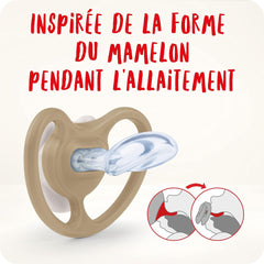 Suzetă NUK Space pentru bebeluși 6-18 luni, suzetă cu deschideri extra mari pentru piele sensibilă, silicon fără BPA, model Zebra, pachet de 2