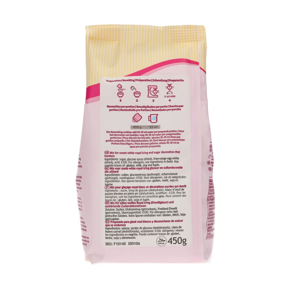 Funcakes Mix Für Royal Icing, Einfach Zu Berübenen, Zum Dekorieren Von Kuchen Und Keksen, Schöne Glasur, Nur Wasser Addenden, Halal., 450 G Glasuri si Decor Naty Shop