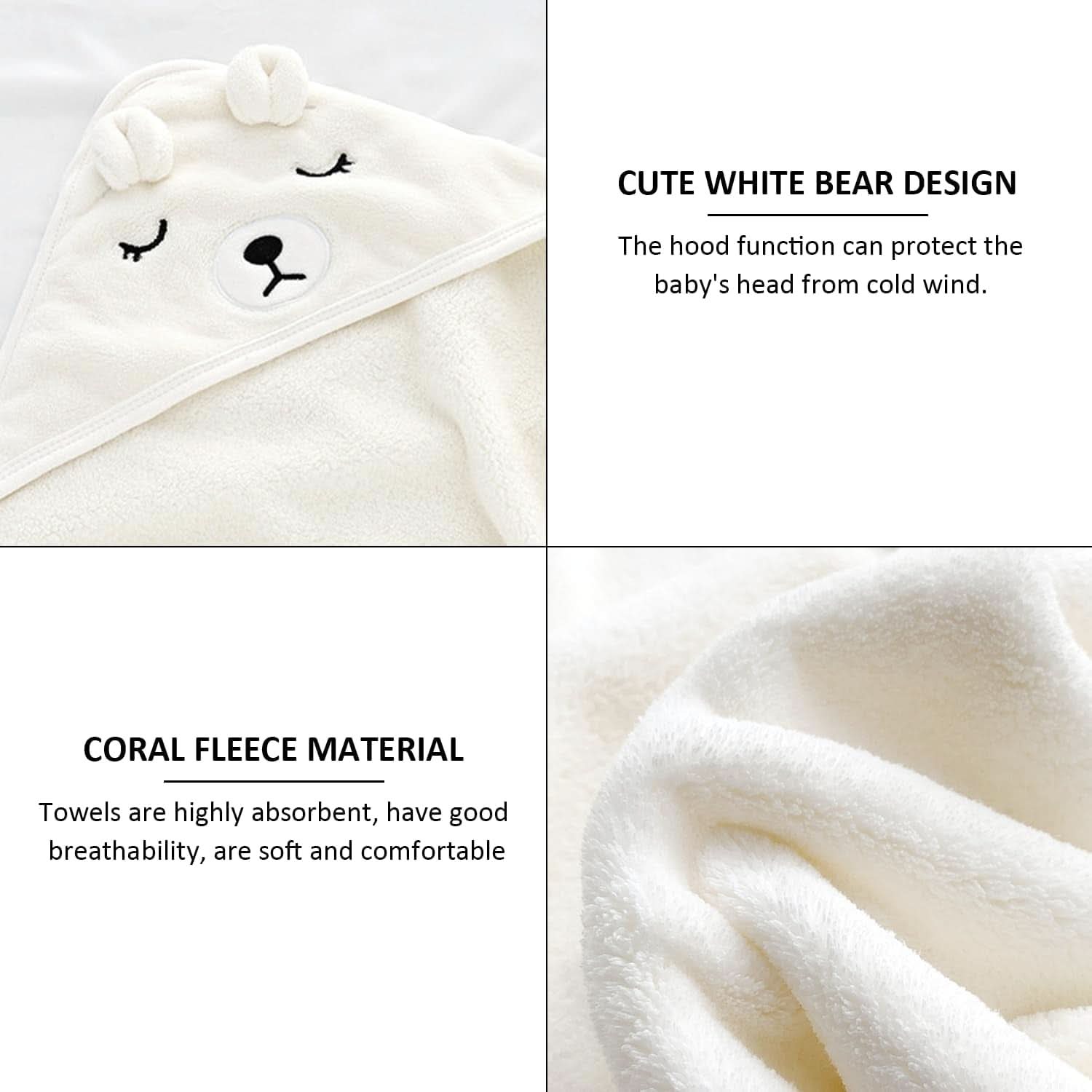 Prosop cu glugă pentru bebeluși, moale, absorbant Mama si Copilul Naty Shop