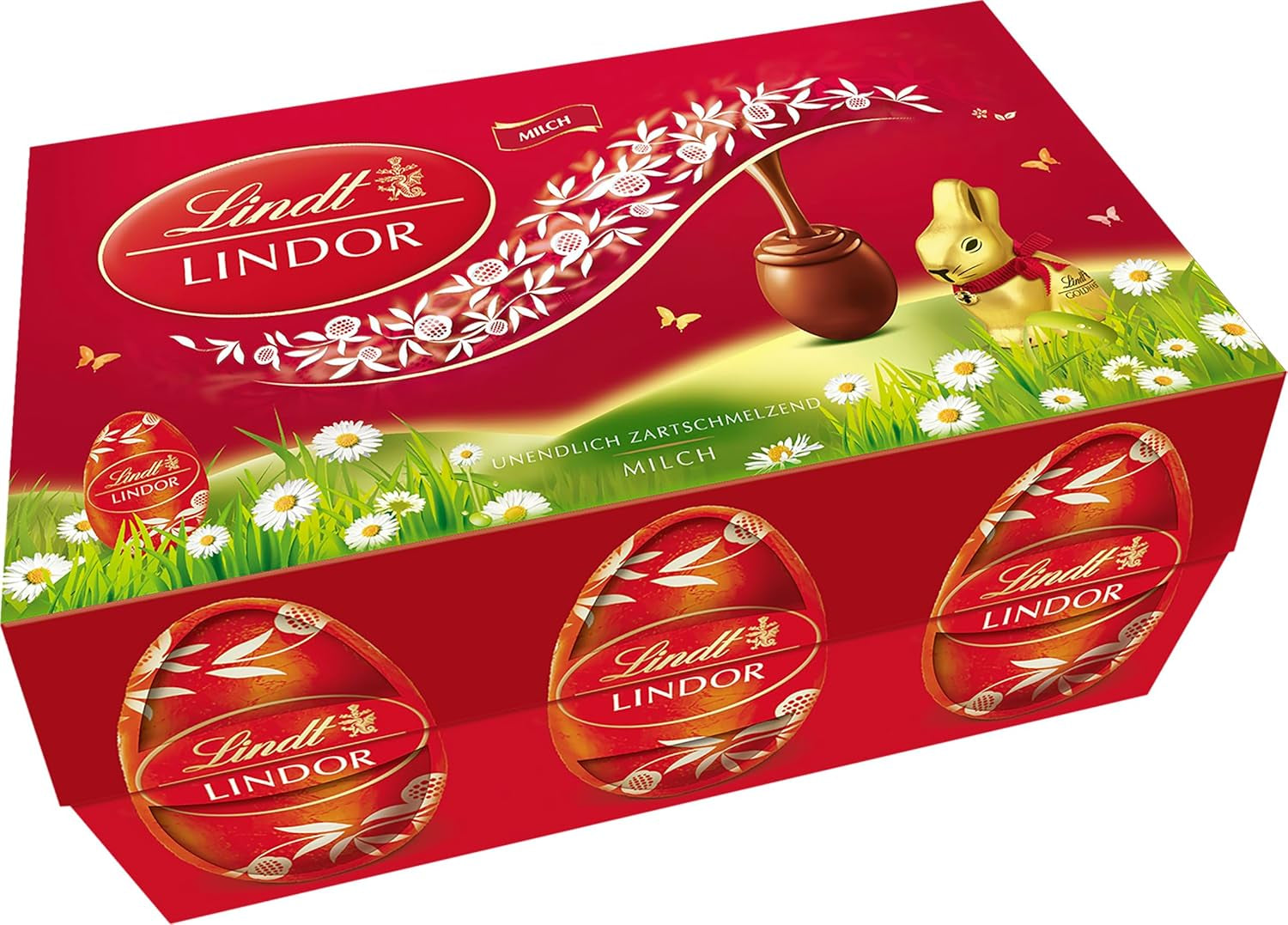 Easter Mix Lindt Chocolate LINDOR | Box 144g | LINDOR eggs that melt in your mouth in three variants: Milk chocolate, Dark chocolate, Hazelnut | Easter Chocolate | Gift of chocolate | 1 pack