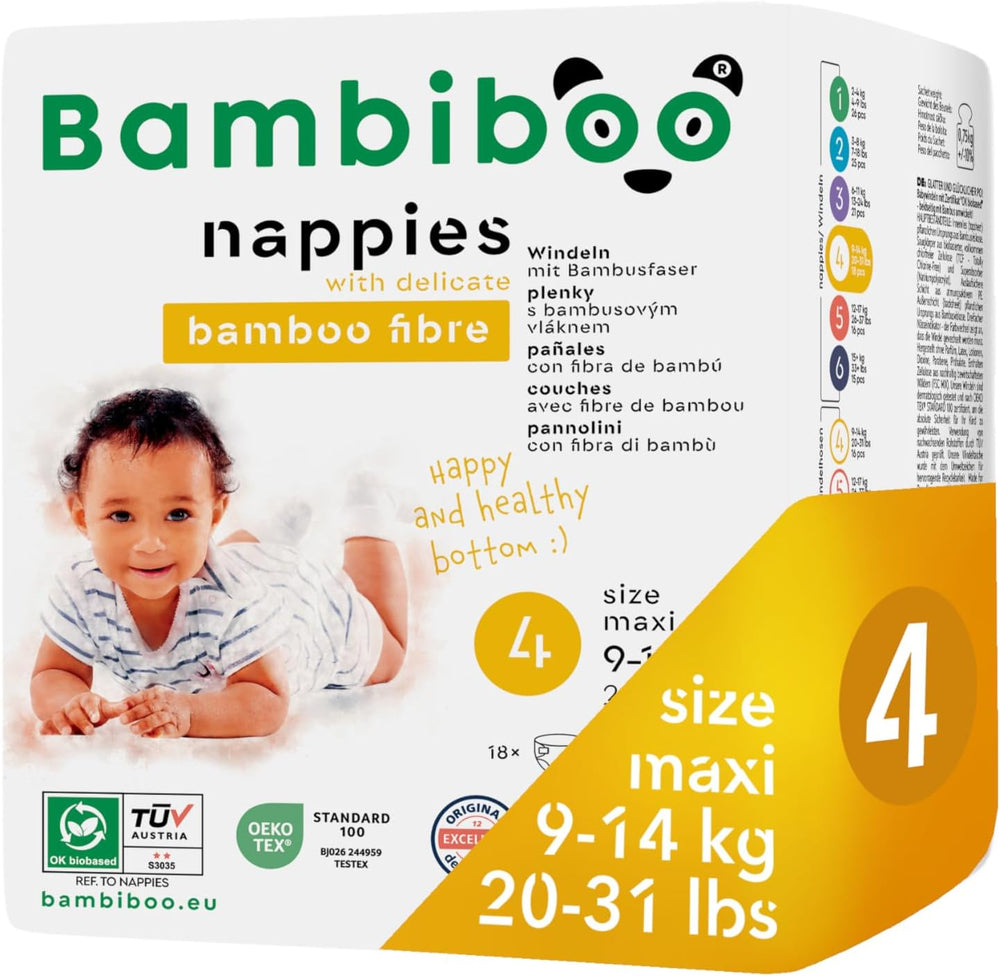 Bambiboo Mini Disposable Diapers Skin Friendly with Soft Bamboo Fiber Umbilical Opening - Diapers for Newborns - Disposable Diapers for Newborns - Skin Protection - Size 2, 25 pcs