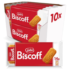 Lotus Biscoff | Biscuiți Caramelizați | Biscuiți Ambalați Individual în Pachet de 2 | Doar Ingrediente Naturale | Vegani | Fără Coloranți sau Arome Adăugate | 10x (14x2) | 2,17 kg