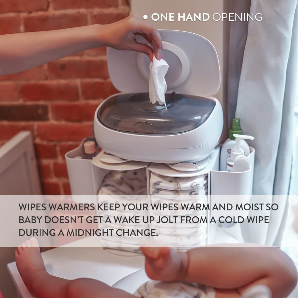 Prince Lionheart EVO Wipe Warmer for Baby Disposable Wet Wipes with Warming Night Light Ever-Fresh System (EU Adapters) 1 Piece (1 Pack)