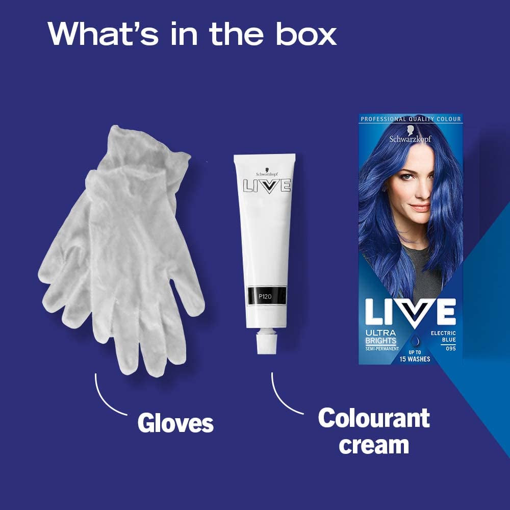 Schwarzkopf LIVE Colour XXL Ultra Brights 95 Albastru electric Vopsea pentru par Naty Shop