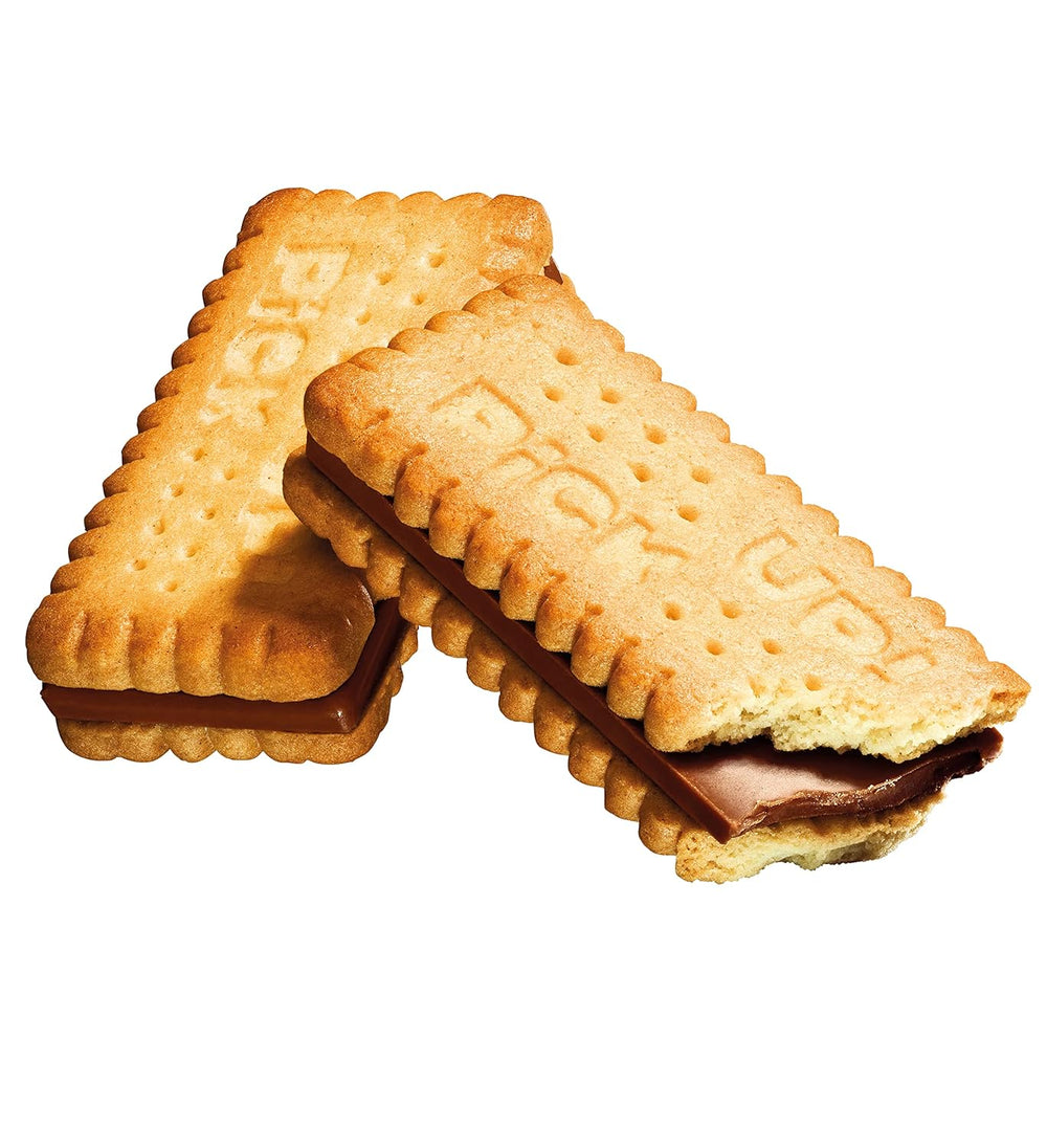 PICK UP! minis Original + Choco&Milk (1 x 1.06 kg), mini snack bars with a crunchy milk chocolate tablet between two biscuits, packs of 100 portions