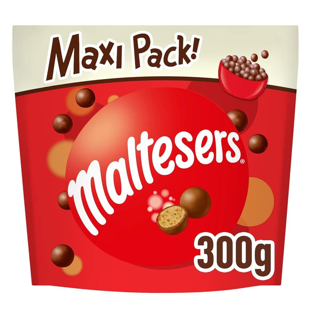 Maltesers, chocolate balls with a crunchy and light center, airy, chocolate snack, 1 pack (1 x 300g)