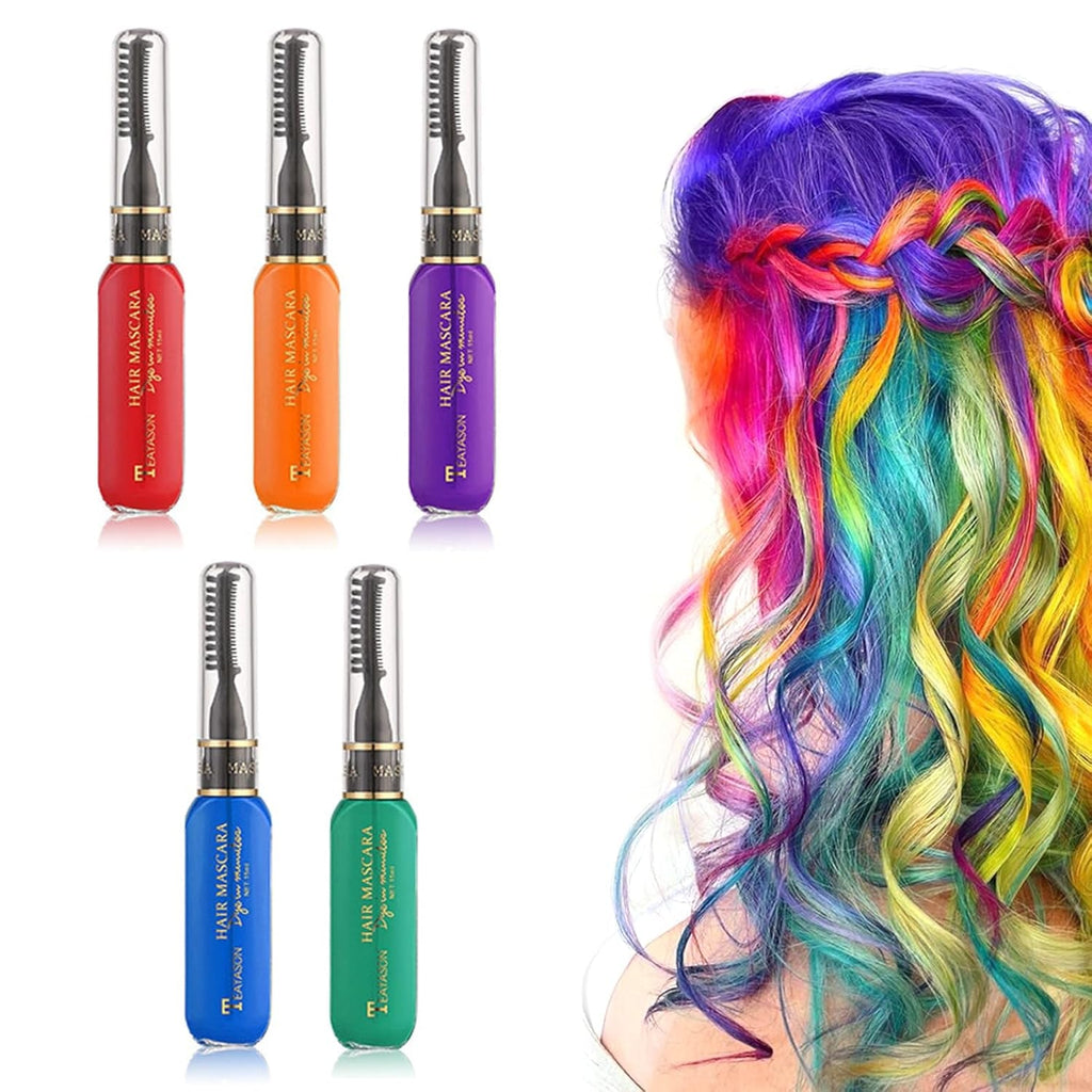 5 culori Vopsea de păr temporară pentru copii lavabilă, mascara de păr colorată, salon de cretă pentru păr Vopsea pentru par Naty Shop