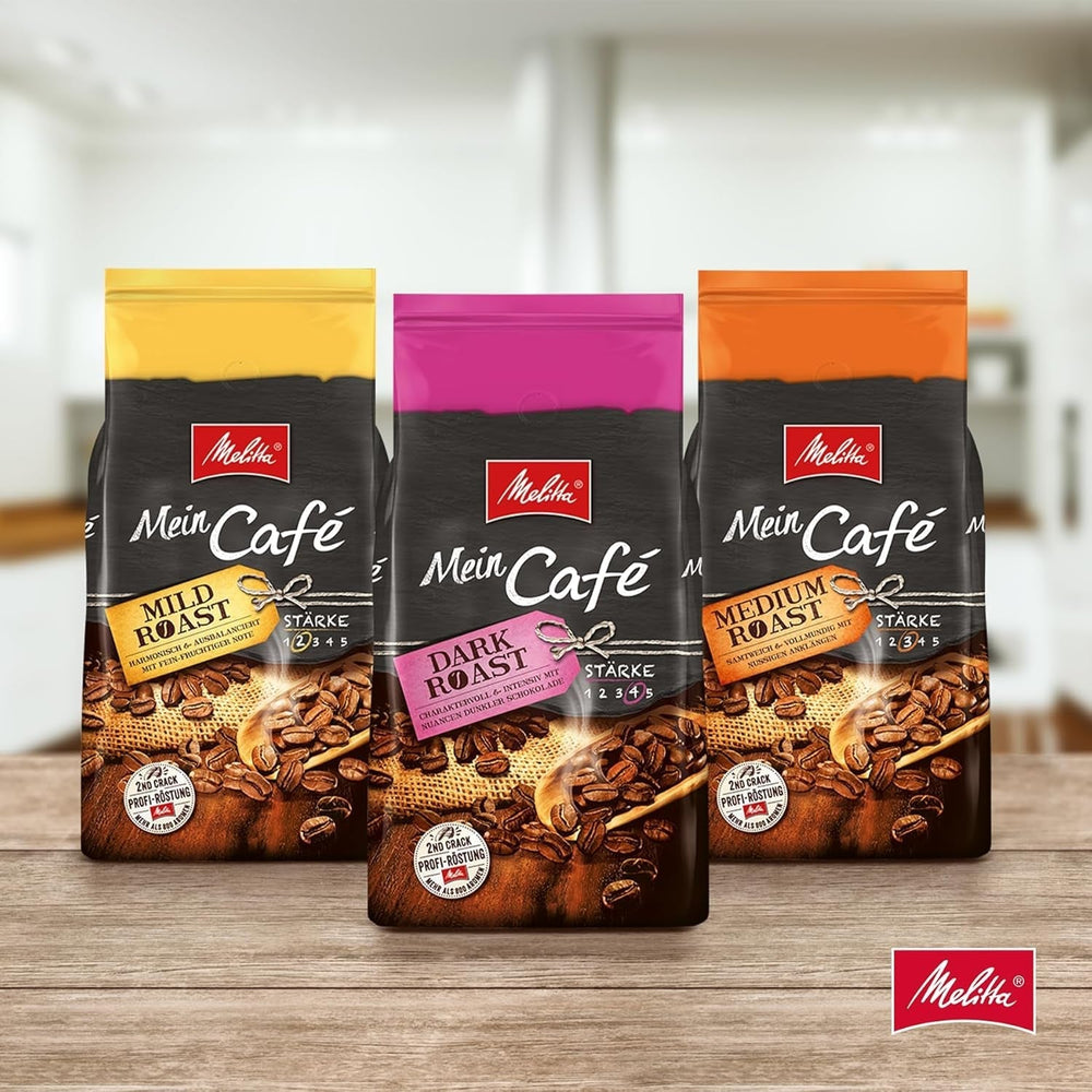 Melitta Mein Café Medium Roast, Boabe de cafea întregi, Nemăcinate, intensitate 3/5 Cafea Naty Shop