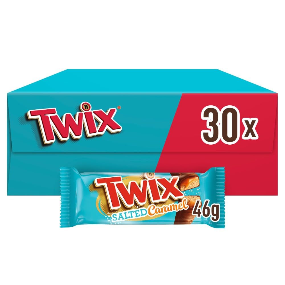 Twix Salted Caramel Chocolate Bars | Bulk pack of chocolate | 30 double bars (30 x 46g)