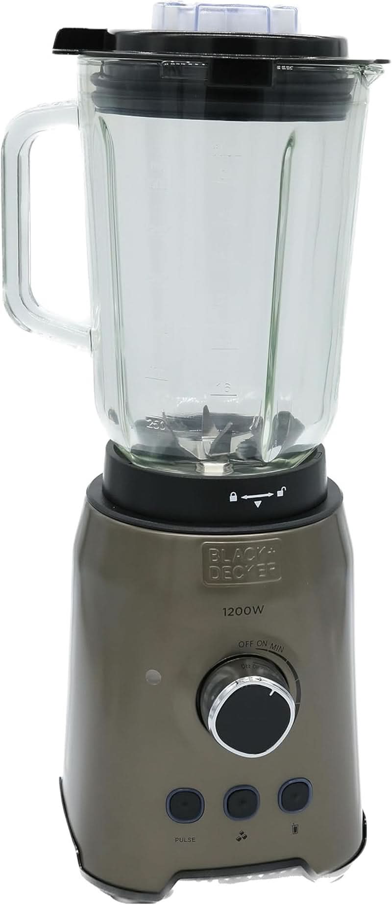 BLACK+DECKER Stand mixer | 500W | 2 Speeds | Pulse Function | Glaskrug | 1.5L | Edelstahlmesser Mit 4 Klingen | Herausnehmbar Und Leicht Zu Reinigen | Weiß Und Grau Kitchen Naty Shop 1200W Edelstahl