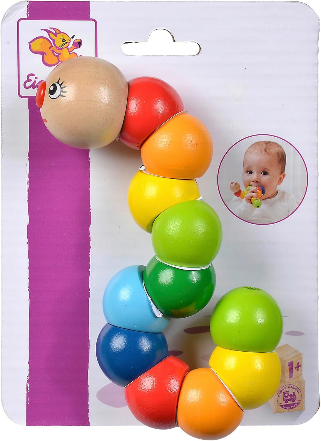 Eichhorn 100003440 - Jucărie de prins, motiv: tâlhar 18.5cm, lemn de esență tare Jucarii Bebe Naty Shop