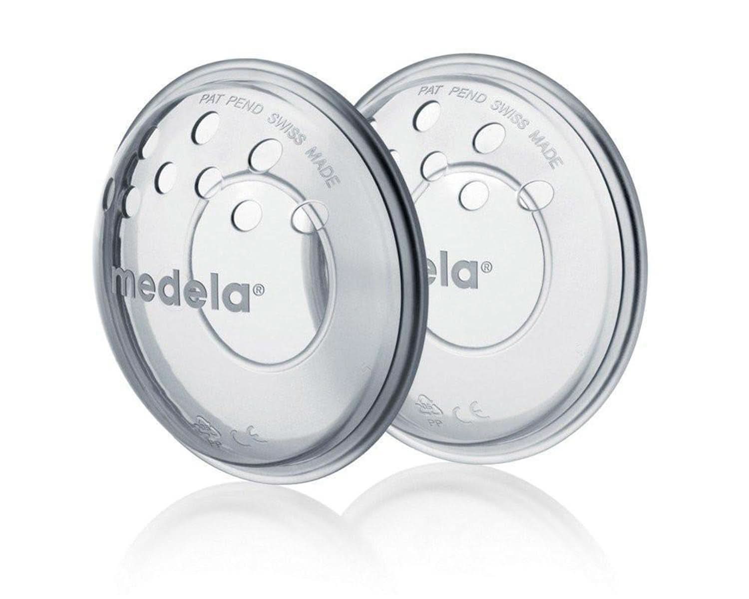 Medela breast shells - BPA-free, made of soft silicone, with breathable ventilation holes, includes 2 shells Accessories Food and Breastfeeding Bebe Naty Shop