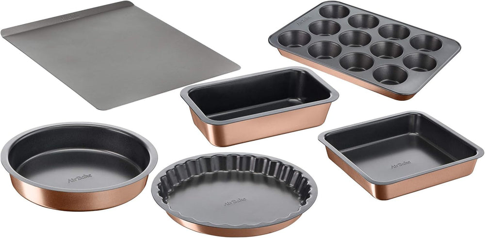 Tefal Airbake J2555014 Muffinform, Antihaftbeschichtung, Karbonstahl, Braun, 29 X 41 Cm Molds and trays for baking Naty Shop