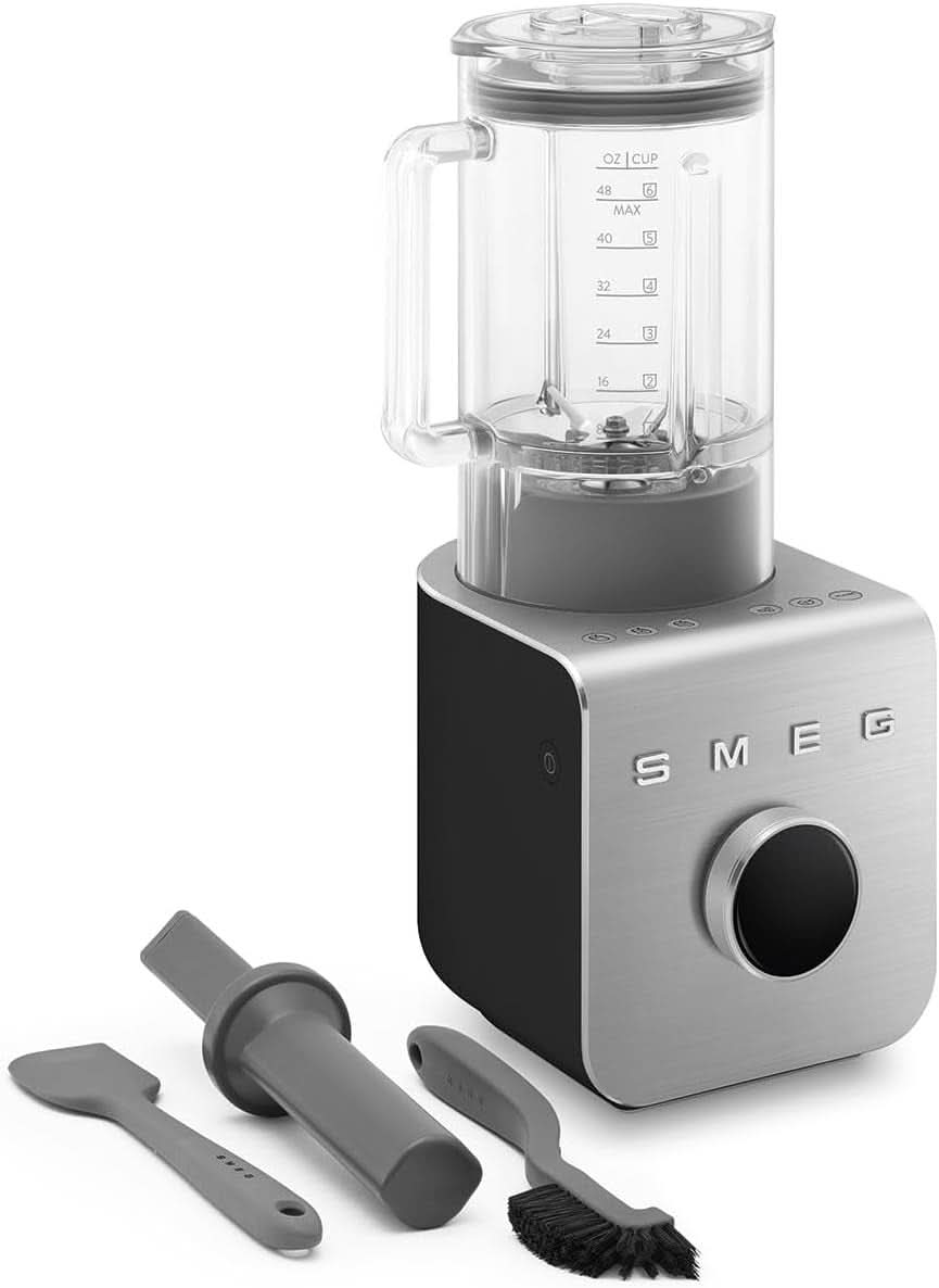 SMEG, Hochleistungsmixer BLC01BLMEU, 5 Pre-set Programs, 9 Manual Speeds, Pause & Pulse-Funktion, Kunststoffgehäuse, Rutschfeste Basis, 1400 W, Schwarz Kitchen Naty Shop