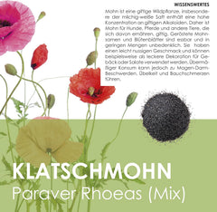 Klatschmohn Samen (Papaver Rhoeas) - Wunderschön Blühende Mohnblumen Mit Langer Blütezeit Für Eine Bunte Blumenwiese (Mix)
