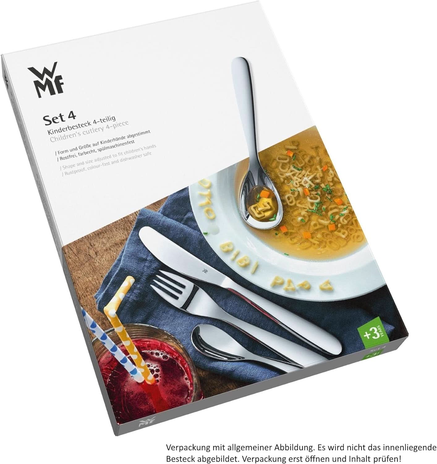 WMF Animals set de tacâmuri din oțel inoxidabil pentru copii, 4 piese, Cromargan lustruit Bucatarie Naty Shop