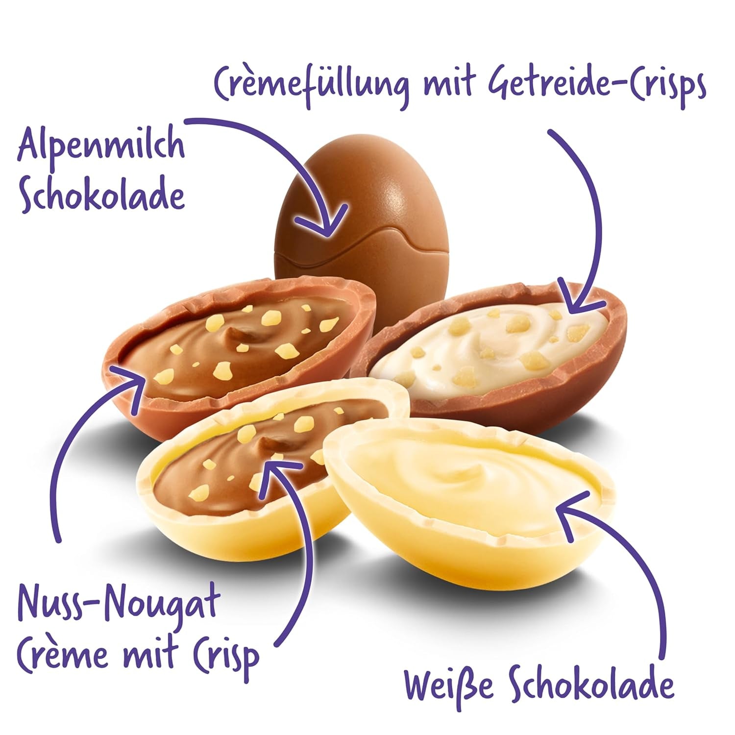 Mix for Milka eggs - Colorful mix of filled chocolate eggs for Easter, in five variants - 350g