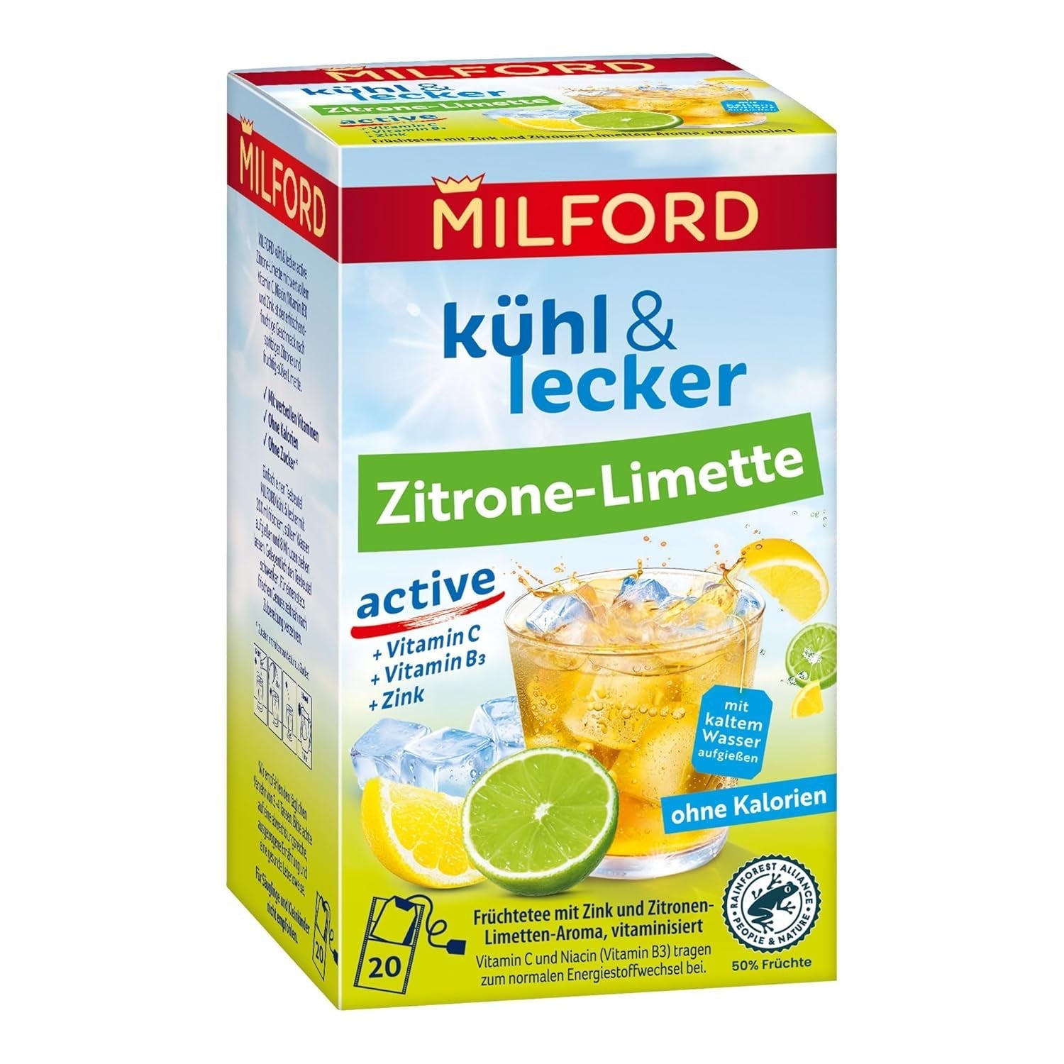 MILFORD Răcoritor și delicios Maracuja-Vanilie | Ceai de fructe cu aromă de maracuja-portocală-vanilie | 18 pliculețe de ceai