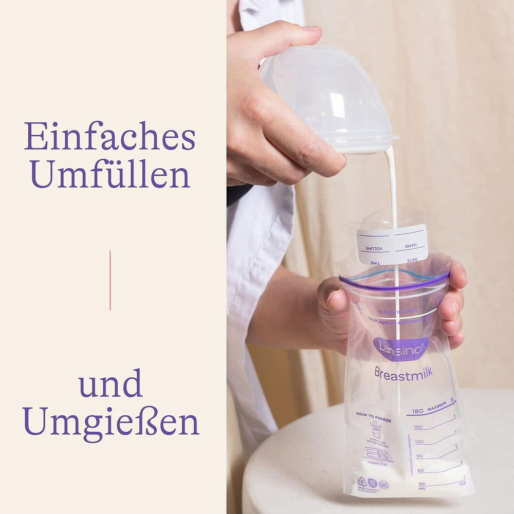 Lansinoh Muttermilchbeutel - 25 Stück - Zum Sicheren Aufbewahren Und Einfrieren Von Muttermilch - Hygienisch & Platzsparend Accessories Food and Breastfeeding Bebe Naty Shop
