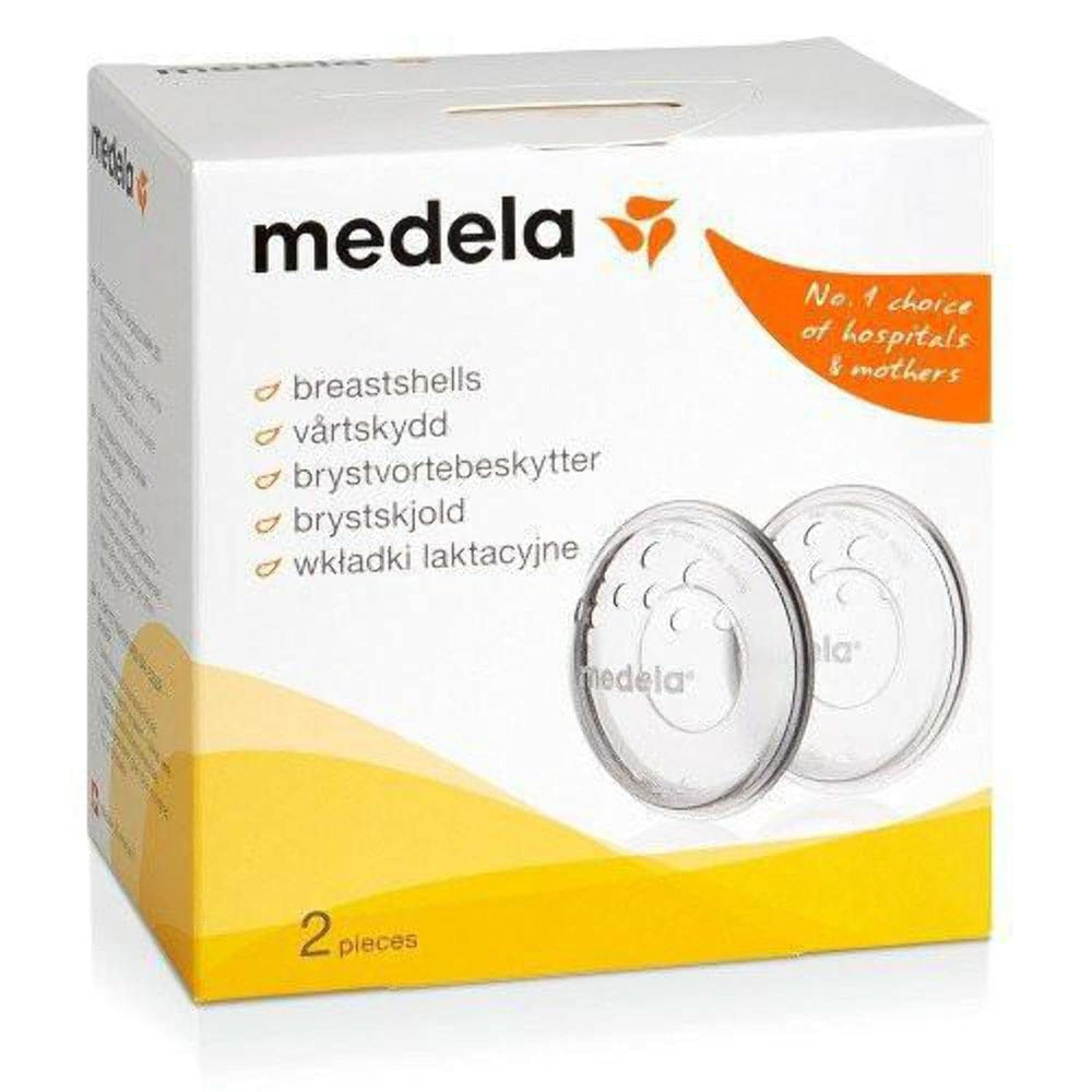 Medela breast shells - BPA-free, made of soft silicone, with breathable ventilation holes, includes 2 shells Accessories Food and Breastfeeding Bebe Naty Shop