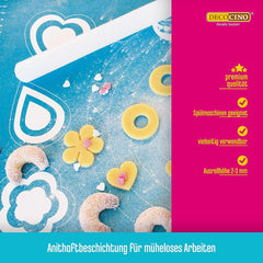 DECOCINO Ausrollstab – 3-part, approx. 23 cm long – antihaftbeschichter als Teigrolle zum Ausrollen von Marzipan, Blütenpaste, Roll-Fondant