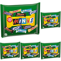 Mixed Minis, Snickers, Bounty, Twix, Milky Way, Chocolate Bulk Pack, One Pack (1 x 400g) (Pack of 5)