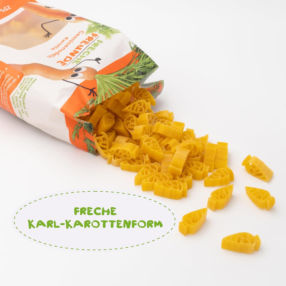Freche Freunde Organic Vegetable Noodles 'Carrot' 25% Vegetable Content Vegan 6 Pack (6 x 300g)