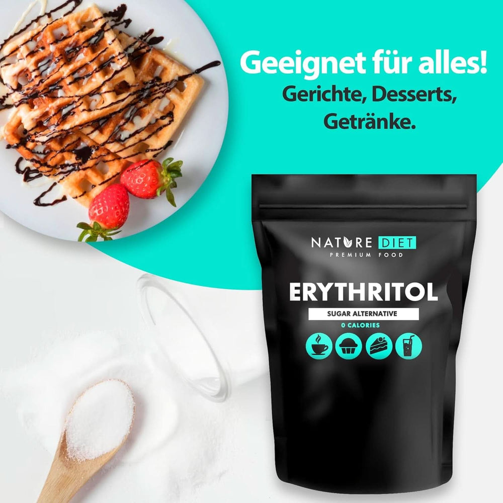 Nature Diet - Erythritol 2 X 1000 G | Natural sweetener | Zero calories | Sugar substitute Sweeteners Naty Shop