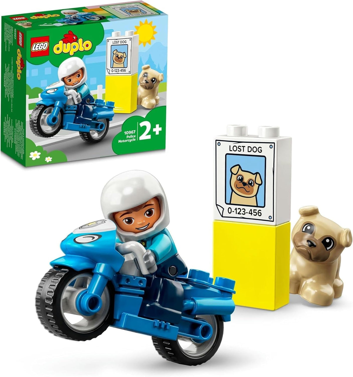 LEGO 10967 DUPLO Police Motorcycle, Police Toy for Toddlers from 2 Years Old, Ideal Toy for Baby Motor Skills, Toy Motorcycle Building Sets Besuche den LEGO-Store Single