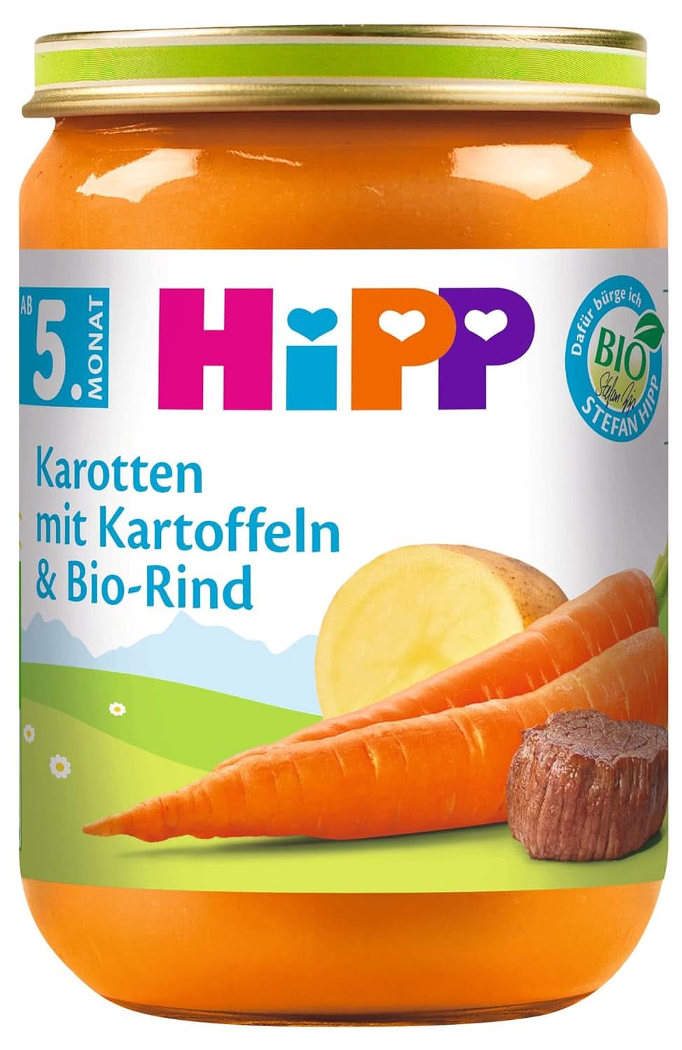 Hipp Carrots with potatoes and organic beef, pack of 6 (6 X 190 G) Mother and Child Naty Shop