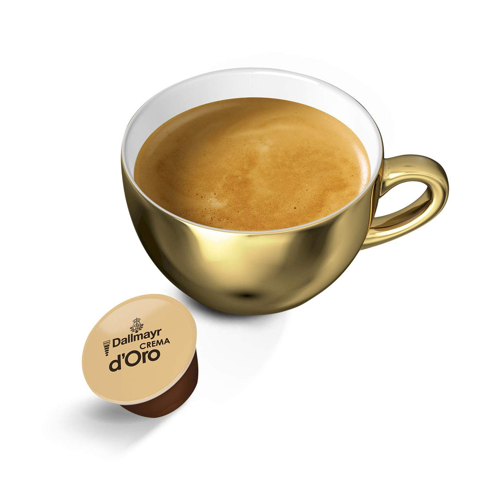 Dallmayr Crema d´Oro, XXL-Vorratsbox (3 x 30 Kapseln) & Dallmayr Crema d'Oro Caffè Latte (48 Kaffeekapseln, 48 Getränke, cremig & ausgewogen) 3er Pack (3 x 16 Kapseln)