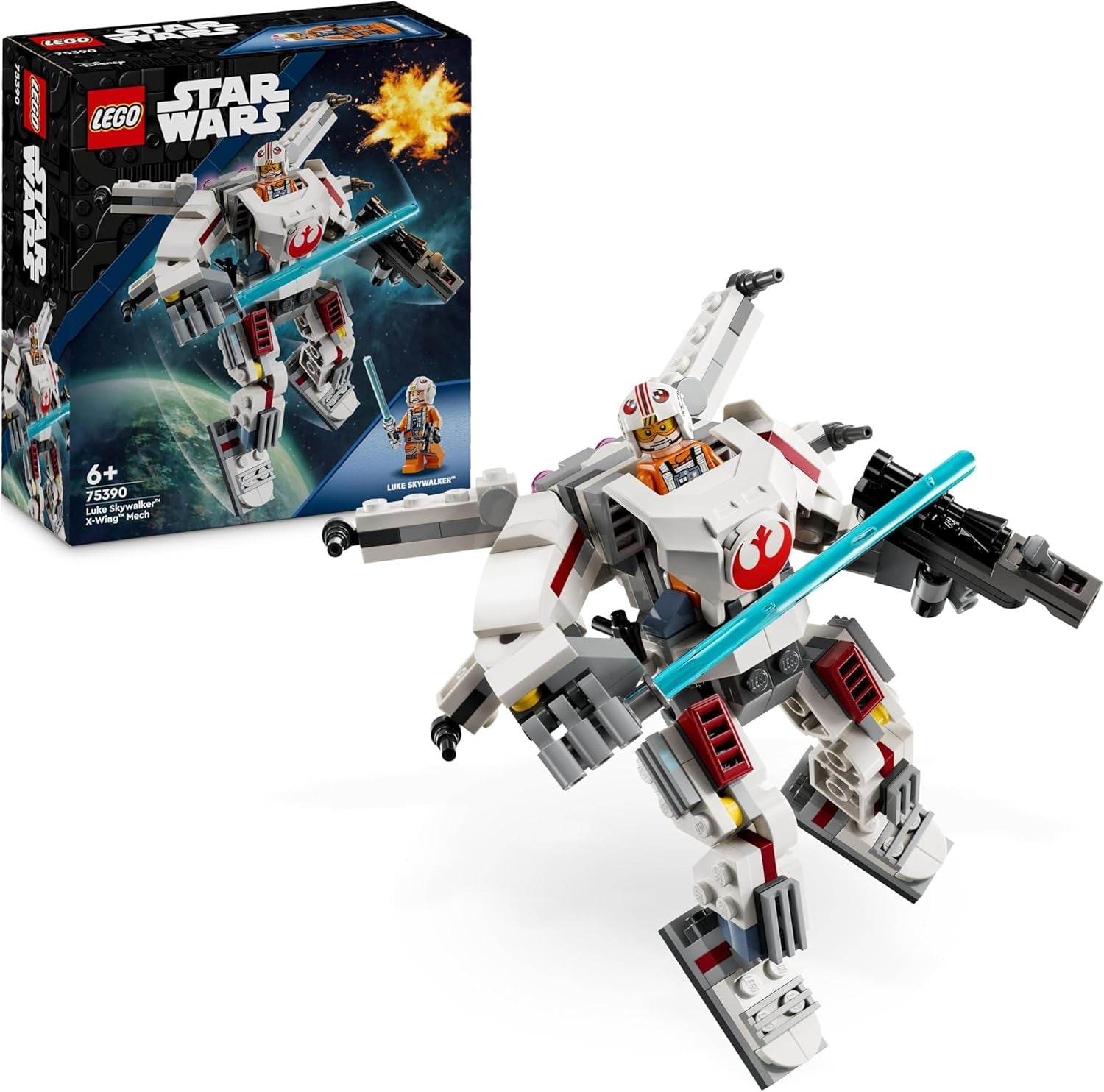 LEGO Star Wars Luke Skywalker's X-Wing Mech Collectible Toy Bricks Action Adventure Gift Idea for Creative Boys and Girls Ages 6+ 75390 Building Sets Besuche den LEGO-Store Default Title