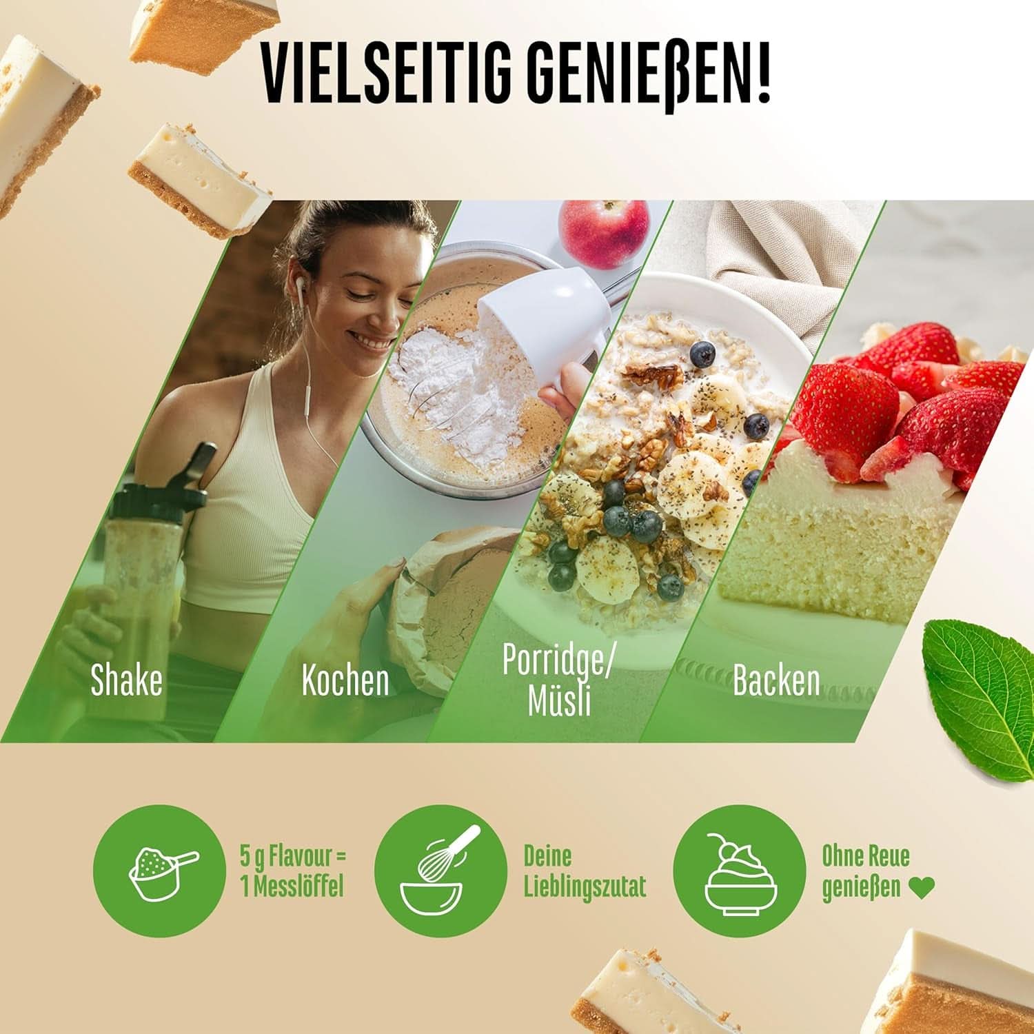 Biscuit Chessecake flavor powder with lots of pieces - 250 grams Naty Shop Flavors