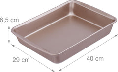 Relaxdays baking pan, non-stick, 4 liters, carbon steel, brown Molds and baking trays Naty Shop