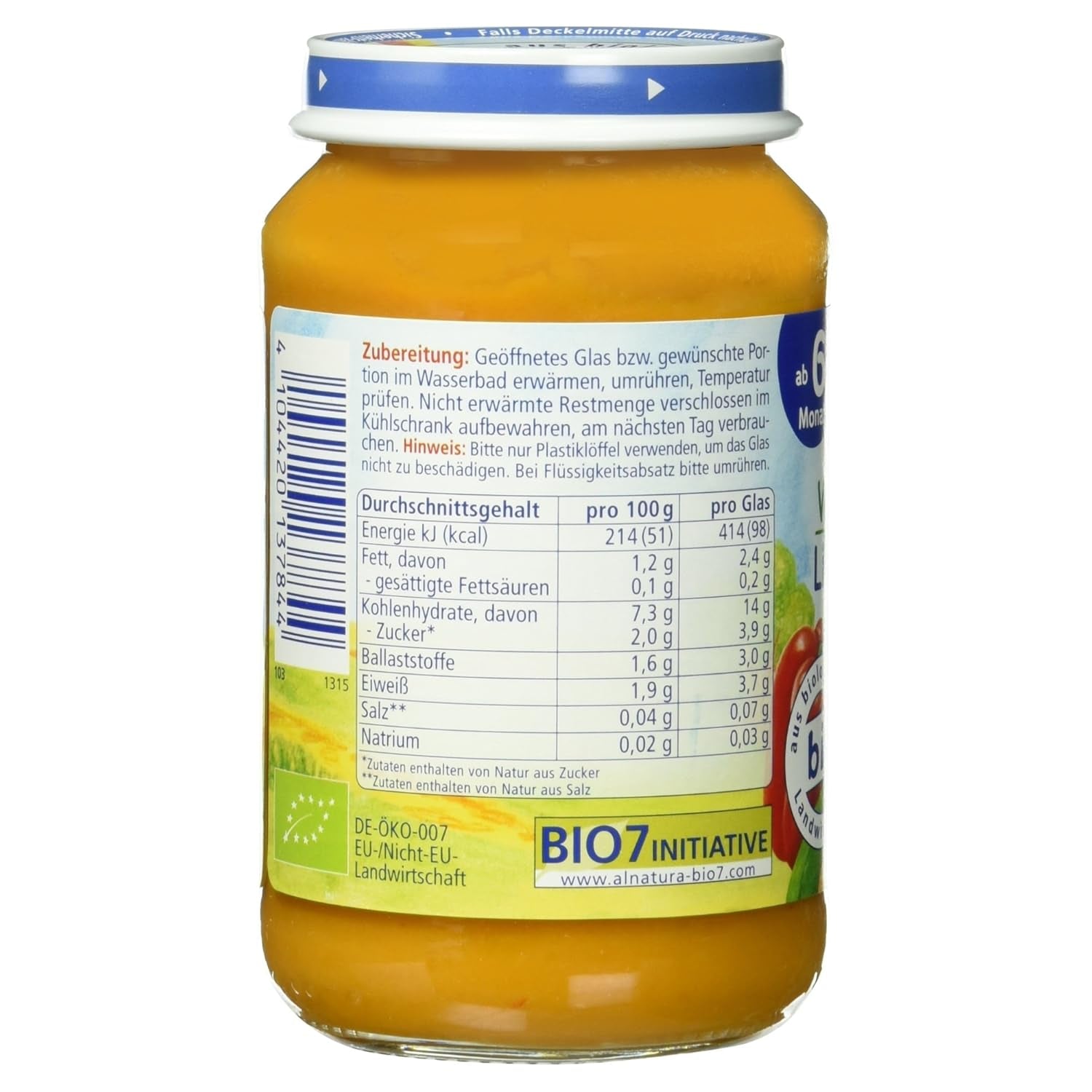 Tocană de linte bio cu couscous (de la 6 luni), 190 g