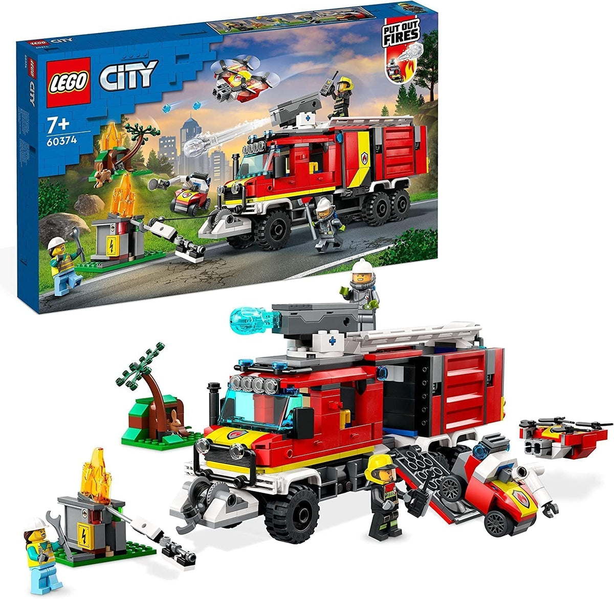 LEGO 60374 City Fire Brigade Command Vehicle Modern Fire Truck Toy with Fire Fighting Drones Figures for Kids Building Sets Besuche den LEGO-Store Singur