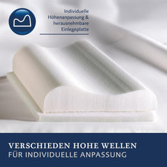 Pernă Billerbeck S20 Visco - Pernă pentru gât - Pernă 40 x 80 cm - Pernă pentru susținerea gâtului cu miez Visco High-Tech