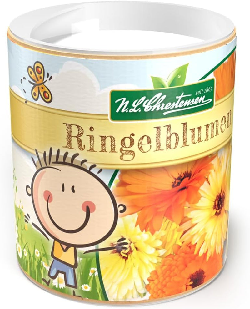 Marigold seeds Chrestensen Colorful Mix - Free pollinated seeds 30g for approx. 25m² - Shaker for garden children