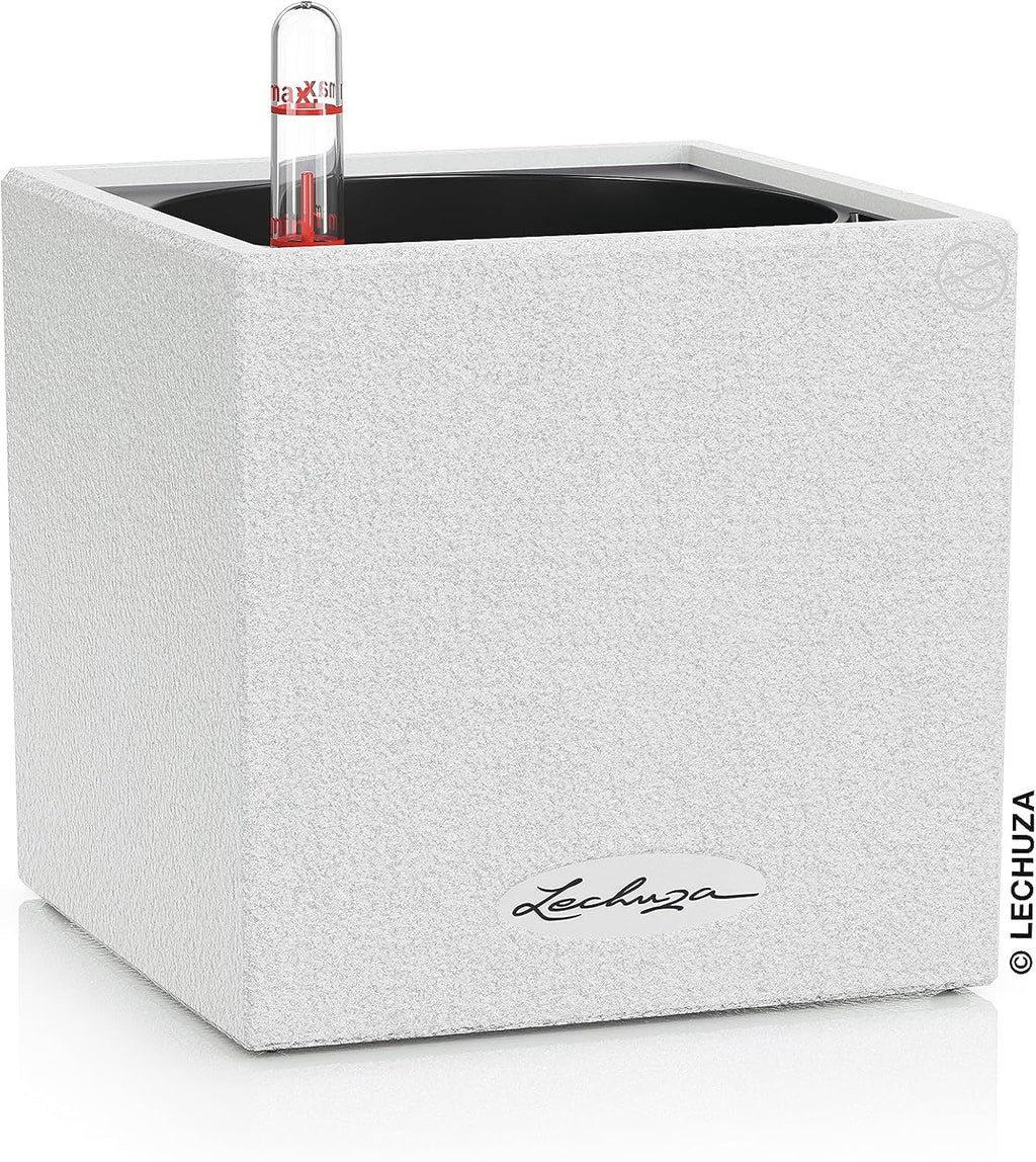 Cub de plante aromatice de înaltă calitate LECHUZA CANTO Stone 14 cu sistem de udare cu bețișor, gri piatră