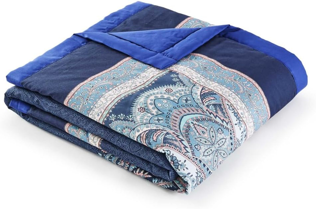 BASSETTI cotton plaid SABBIONETA color BLUE B3 size 135X190 Duvets and quilts Naty Shop