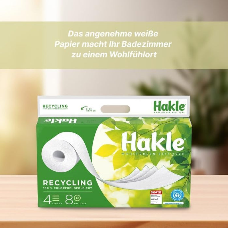 Hârtie igienică reciclată Hakle - 80 de role, curățenia delicată și îngrijirea pentru bunăstare