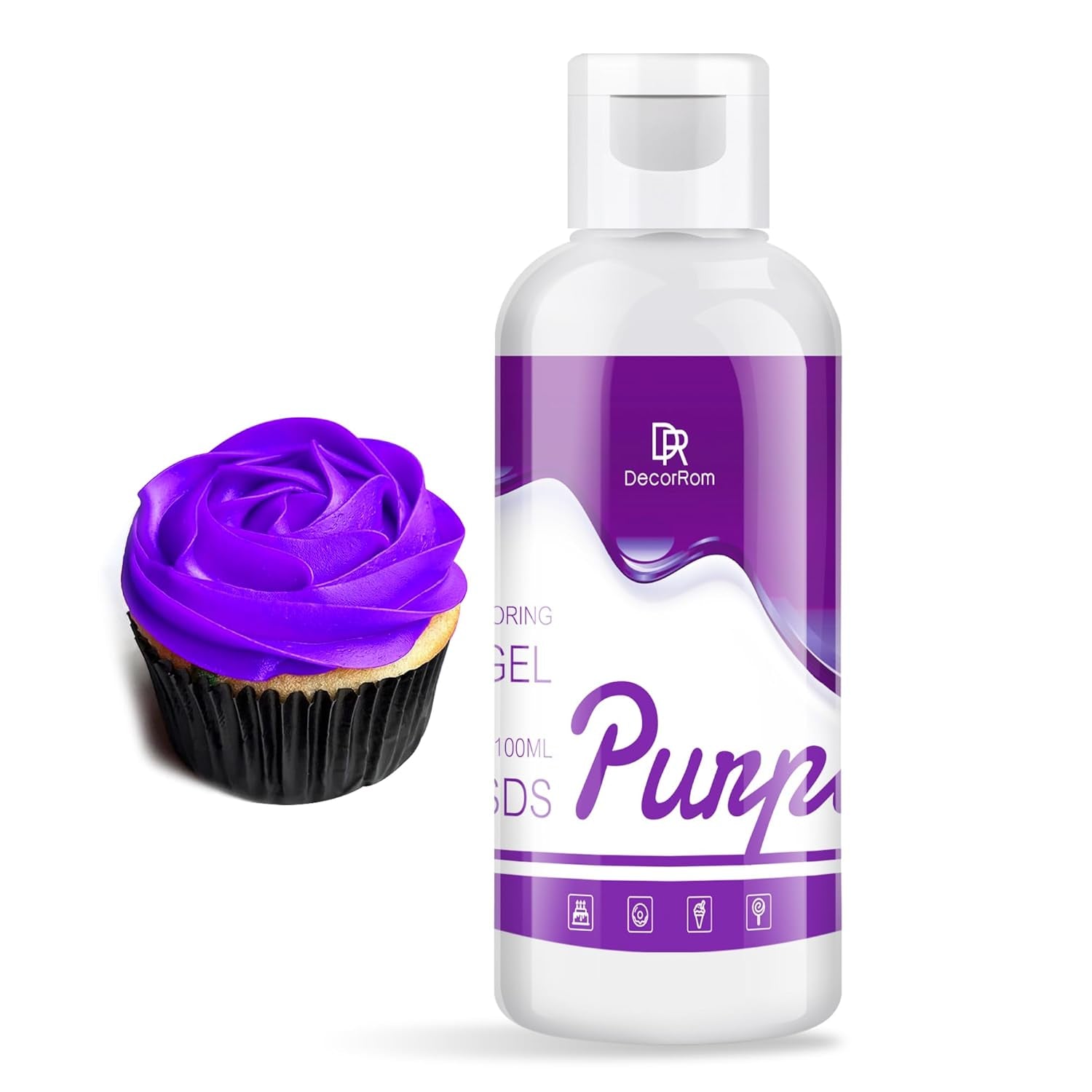 Colorant alimentar gel - 120 g coloranți alimentari concentrați pentru decorarea torturilor, copt, fursecuri, macaroane - Colorant alimentar fără zahăr pentru băuturi, decorarea torturilor, slime DIY, ou de Paște (alb)