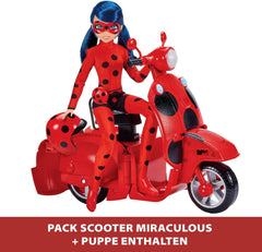 Bandai - Miraculous Ladybug - Scuter Miraculous Switch'n Go + păpușă articulată Ladybug Lucky Charm 26 cm - P50668